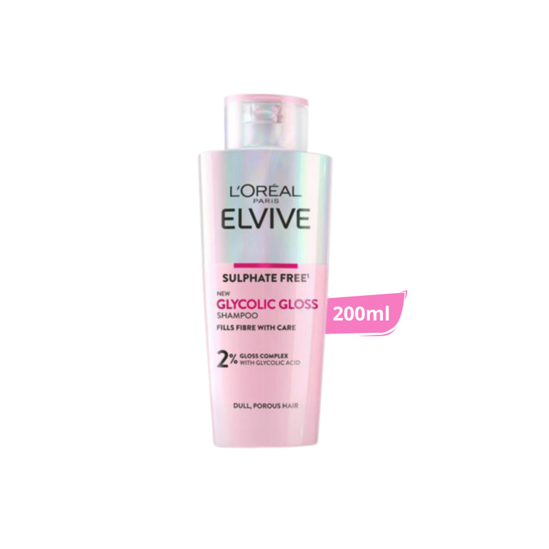 Loreal Elvive Glycolic Gloss Sulphate Free Shampoo for Dull & Porous Hair 200ml